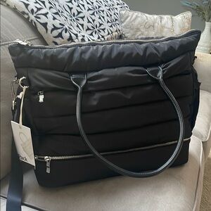 Pack Elegant Black Quilted Tote Bag, NWT, Never Used. Fits Laptop